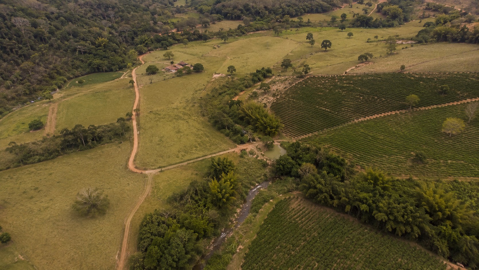 Vista aérea de um imóvel a partir da visão de Levantamento com Drone e Aerolevantamento.